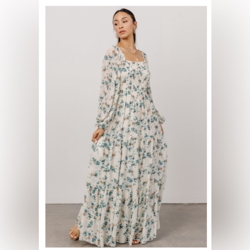 Baltic Born Isabela Smocked Maxi Dress | Ivory + Topaz Floral